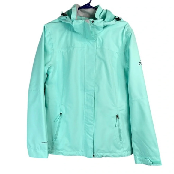 MCKINLEY Aquabase Hooded Jacket Aqua Green Water Resistant Zip Pockets Size M - Picture 2 of 16